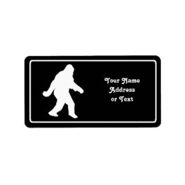 White Sasquatch Silhouette For Dark Backgrounds Adressaufkleber