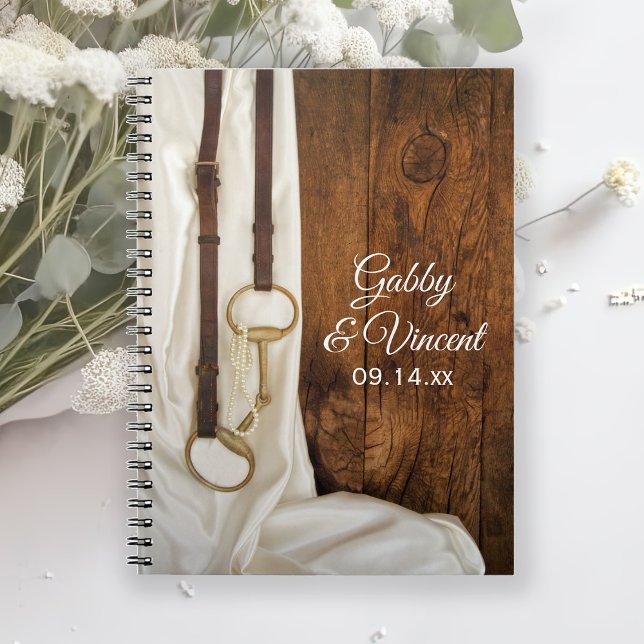White Satin and Horse Bit Country Western Hochzeit Notizblock (Von Creator hochgeladen)