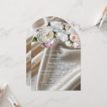 White Satin Roses and Peony Engagement Party