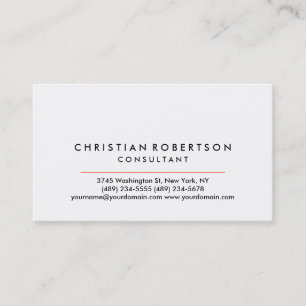 White Schlicht Modern Business Card Visitenkarte