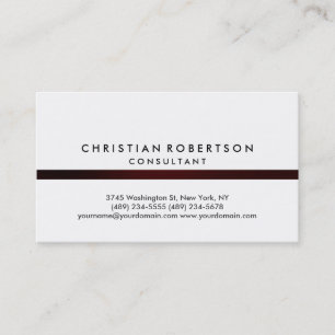 White Schlicht Modern Consultant Business Card Visitenkarte