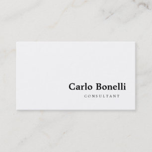 White Schlicht Modern Consultant Business Card Visitenkarte