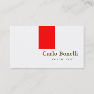 White Schlicht Modern Consultant Business Card Visitenkarte
