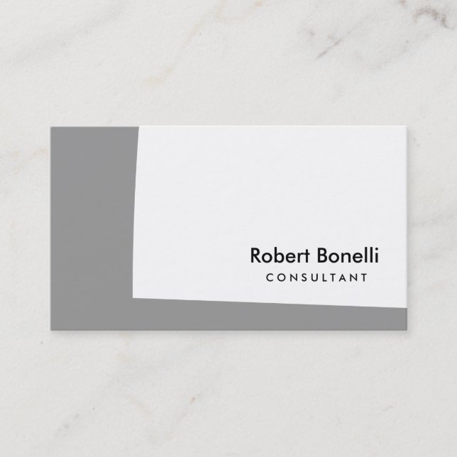 White Schlicht Modern Consultant Business Card Visitenkarte (Vorderseite)