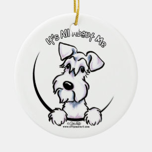 White Schnauzer IAAM Keramik Ornament