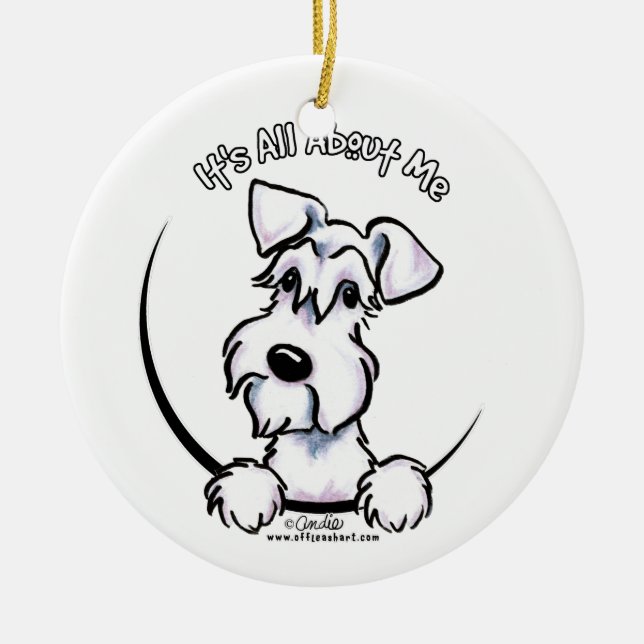White Schnauzer IAAM Keramik Ornament (Vorne)