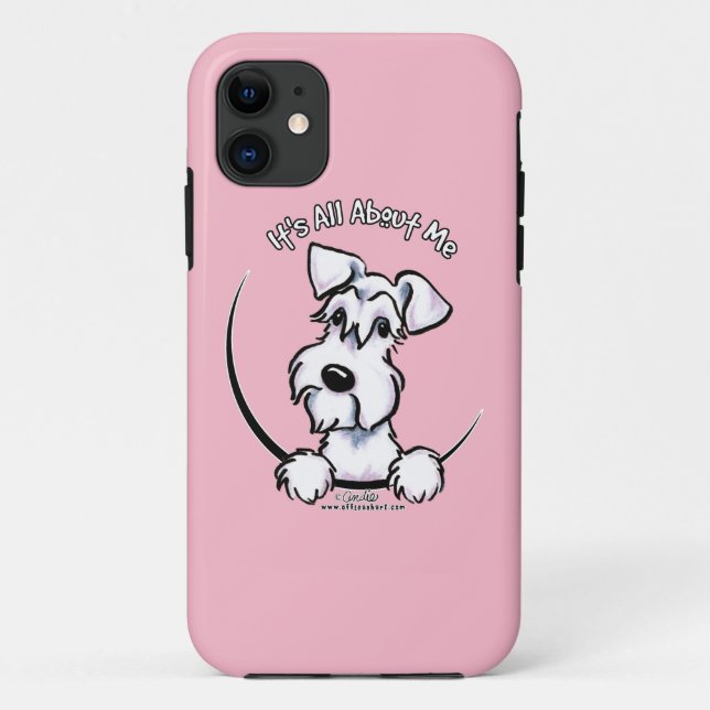 White Schnauzer IAAM Pink Case-Mate iPhone Hülle (Rückseite)