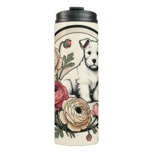 White Scottish Terrier Art Niedlich Scottie Thermosbecher