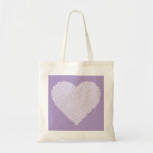 White Scribble Heart on Lila Background
