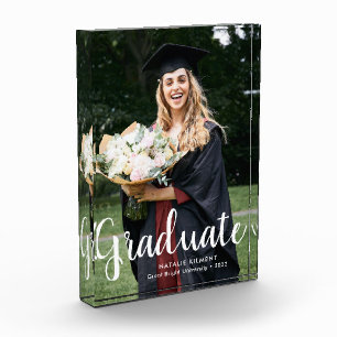 White Script Modern Graduate Abschluss Fotoblock