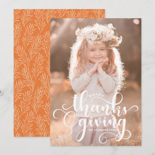 White Script Overlay Foto Happy Thanksgiving