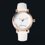 White Script | Stilvolle Monogram Moderne Minimali Armbanduhr<br><div class="desc">Ein einfaches,  individuelles Monogramm-Design in lässiger Handschrift in auffallendem einfarbigem Schwarz/Weiß. Das Monogramm kann leicht personalisiert sein,  um ein Design so einzigartig wie Sie sind zu machen! Das perfekte trendige Geschenk oder Accessoire für jeden Anlass.</div>