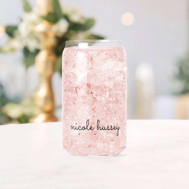 White Script | Stilvolle Monogram Moderne Minimali Dosenglas (Insitu (Hochzeit))