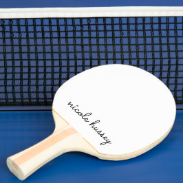 White Script | Stilvolle Monogram Moderne Minimali Tischtennis Schläger