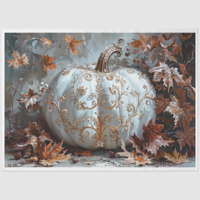 White Scroll Pumpkin Seidenpapier (Vorderseite)