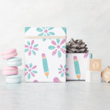 White Seamless Wrapping Paper: Art der Blume von S