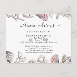 White Seashell Beach Sand Unterkunft Card Einladungspostkarte