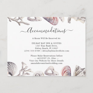 White Seashell Beach Sand Unterkunft Card Einladungspostkarte
