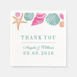 White Seashells Paper Napkin for Beach Wedding Serviette