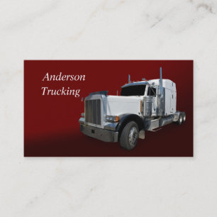 White Semi Truck Business Card Visitenkarte