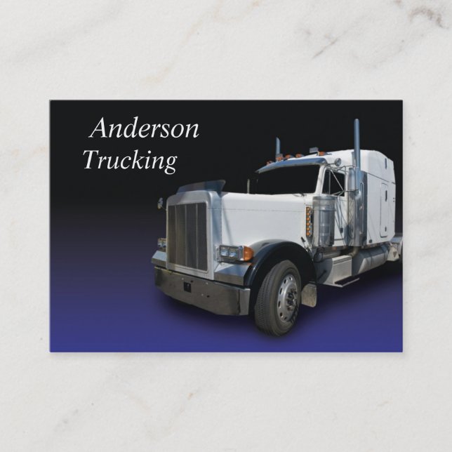 White Semi Truck Business Card Visitenkarte (Vorderseite)