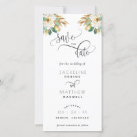 White Senard Wedding Save the Date Lesezeichen