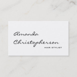 White Shadow Handwrite Hair Stylist Business Card Visitenkarte