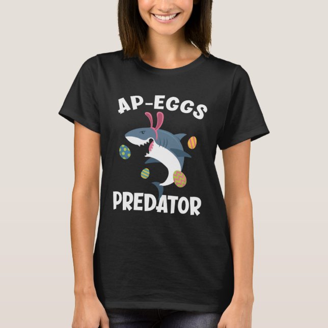 White Shark Easter Bunny Ap Eggs Predator T-Shirt (Vorderseite)