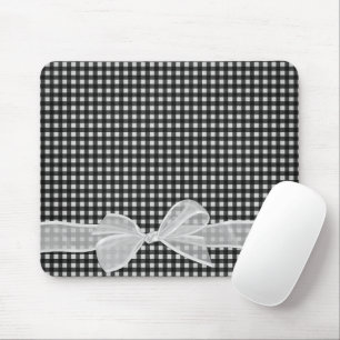 White Sheer Bow auf Gingham Mouse Pad Mousepad