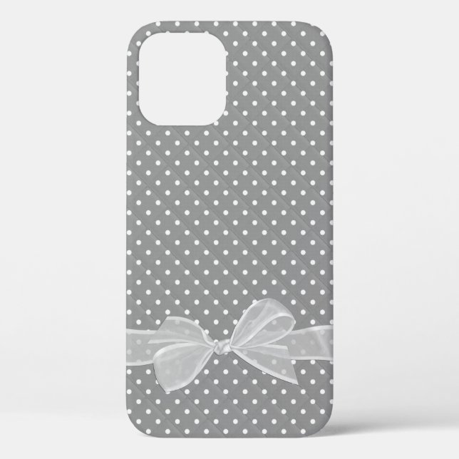 White Sheer Bow auf Polka Docks Case-Mate iPhone Hülle (Rückseite)