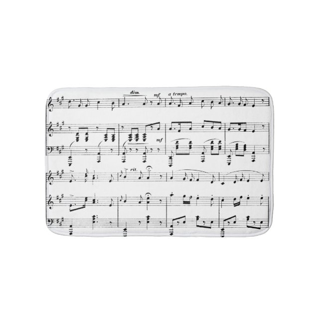 White Sheet Music Badematte (Vorderseite)