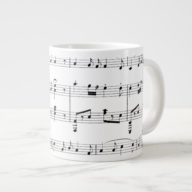 White Sheet Music Jumbo-Tasse (Vorderseite Rechts)
