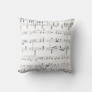 White Sheet Music Kissen