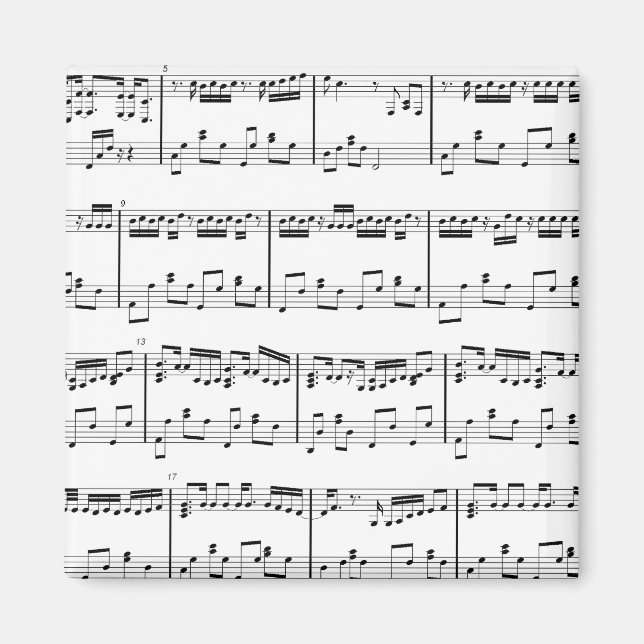 White Sheet Music Magnet (Vorne)