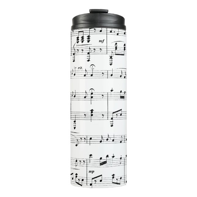White Sheet Music Thermosbecher (Vorderseite)