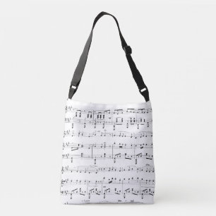 White Sheet Music Tragetaschen Mit Langen Trägern