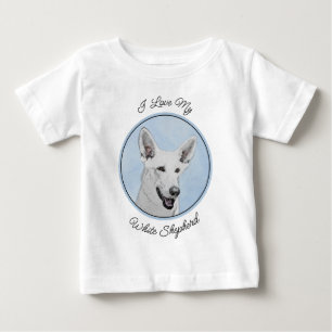White Shepherainting - Niedliche Original Hunde Ku Baby T-shirt