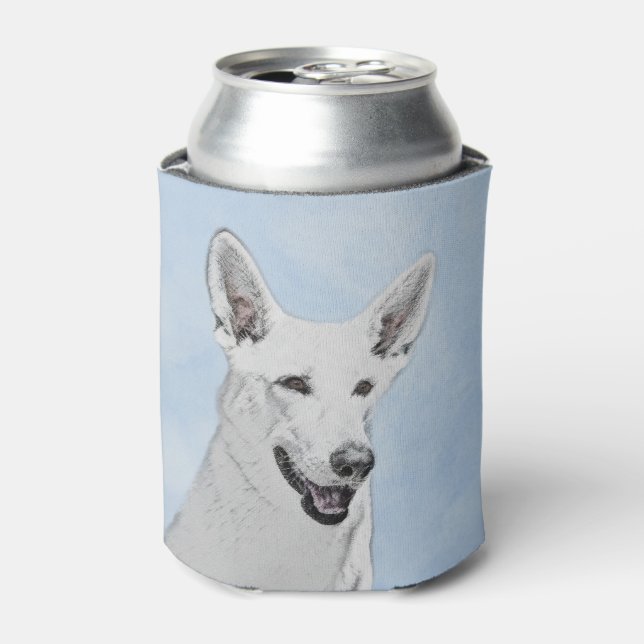 White Shepherainting - Niedliche Original Hunde Ku Dosenkühler (Kanne Vorderseite)