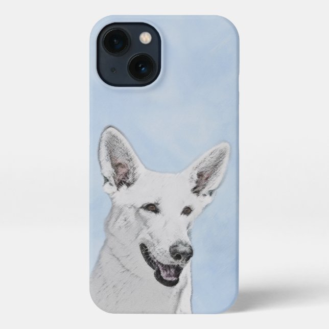 White Shepherainting - Niedliche Original Hunde Ku iPhone Hülle (Rückseite)