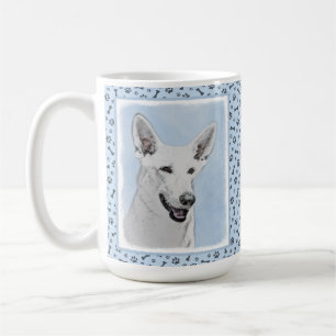White Shepherainting - Niedliche Original Hunde Ku Kaffeetasse