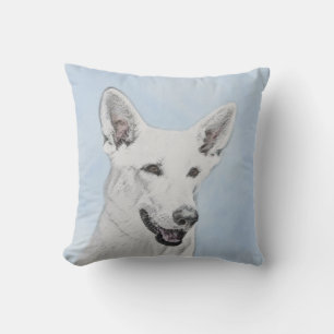 White Shepherainting - Niedliche Original Hunde Ku Kissen