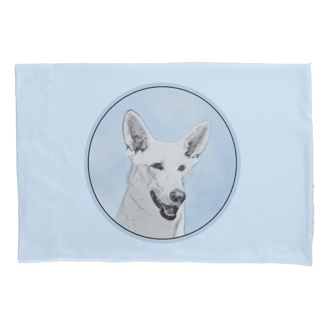 White Shepherainting - Niedliche Original Hunde Ku Kissenbezug (Vorderseite)