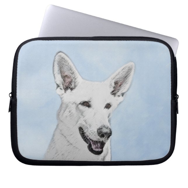 White Shepherainting - Niedliche Original Hunde Ku Laptopschutzhülle (Vorderseite)