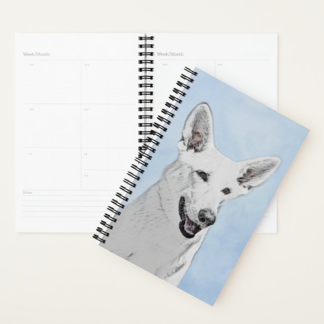 White Shepherainting - Niedliche Original Hunde Ku Planer (Anzeige)
