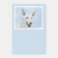 White Shepherainting - Niedliche Original Hunde Ku