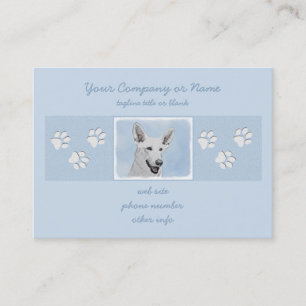 White Shepherainting - Niedliche Original Hunde Ku Visitenkarte