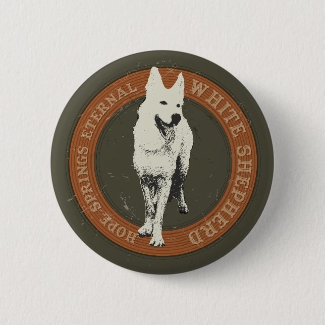White Shepherd Button (Vorderseite)
