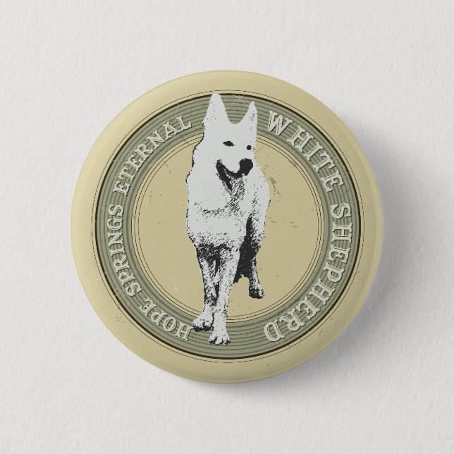 White Shepherd Button (Vorderseite)