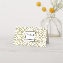 White & Shiny Gold Dots Confetti Elegantes Chic Gl