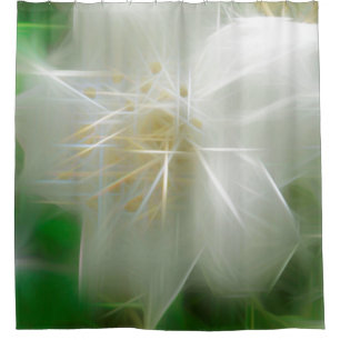 White Shiny Jasmine Duschvorhang